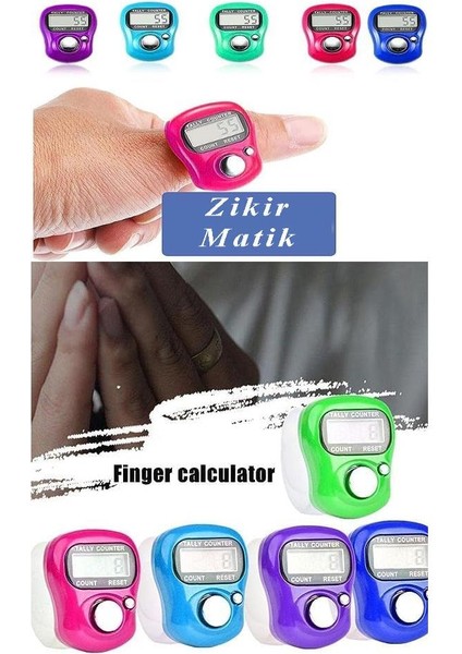 Zikirmatik 1 Adet Hediyelik Dua Tespihat Sayacı Tesbih Pilli LCD Ekranlı Parmak Yüzük Zikir Matik fırsatları