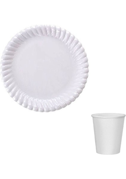 Tabak Bardak Takımı 8'li Kullan At Set - Beyaz