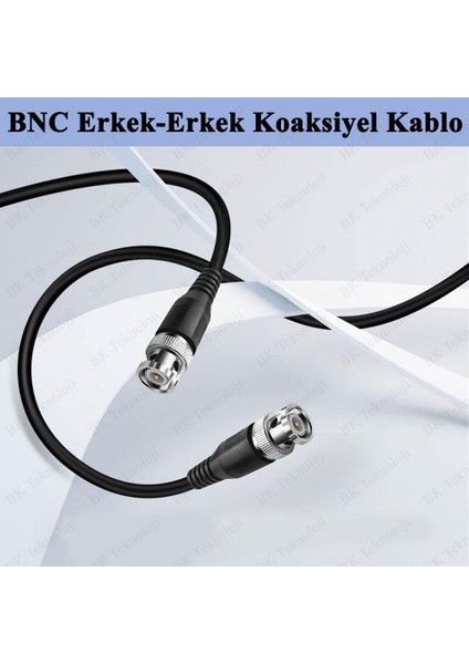 Bnc Erkek-Erkek Hazır Koaksiyel Kablo - 1 Metre