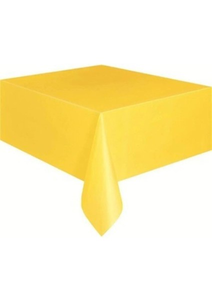 Sarı Renk Kullan At 137X183 cm Doğum Günü Partisi Için Düz Tek Kullanımlık Plastik Masa Örtüsü