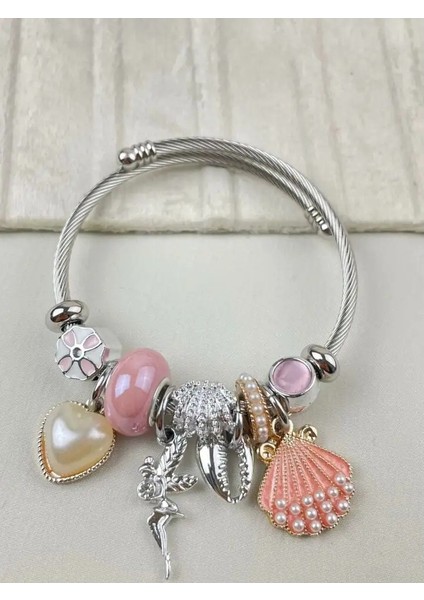 Pandora Charm Bileklik Çelik Silver | 316l Çelik - Kararmaz | Hediye Kadın fiyatları