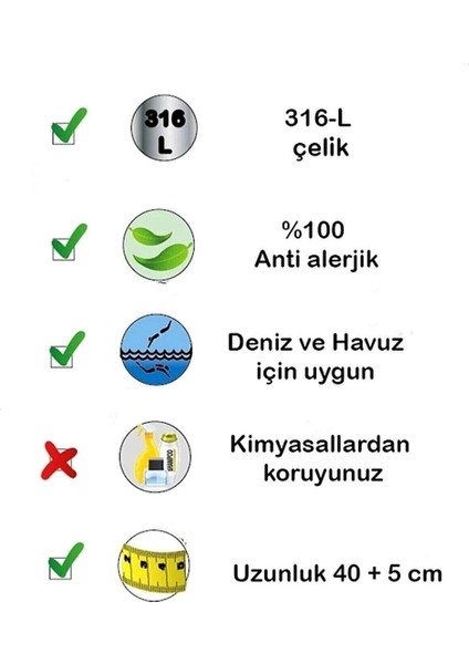 Çelik Italyan Zincir Kolye | 316l Çelik - Kararmaz | Hediye Kadın indirimleri