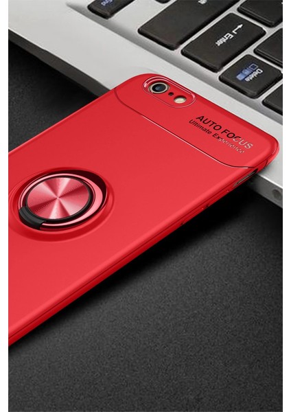 Iphone 6 Kılıf Range Yüzüklü Silikon - Kırmızı Yktsn