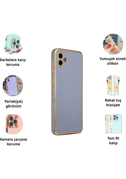 Samsung Galaxy A04E Kılıf Kenar Detaylı Yumuşak Parlak Silikon fiyatları