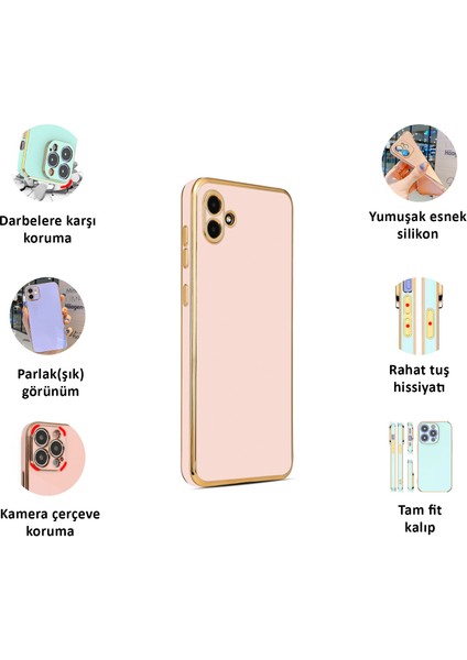 Samsung Galaxy A04E Kılıf Kenar Detaylı Yumuşak Parlak Silikon fiyatları