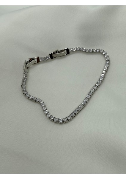 Su Yolu Bileklik Tenis Bilekliği 20 cm 316L Paslanmaz Çelik Kadın Bileklik