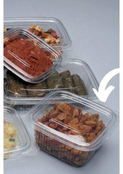 Plastik Sızdırmaz Kap 500 gr cc Kullan At Tek Kullanımlık Plastik Kapaklı Kase 100 Adet