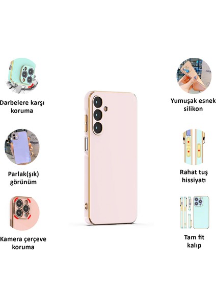 Samsung Galaxy A25 Kılıf Kenar Detaylı Yumuşak Parlak Silikon fiyatları