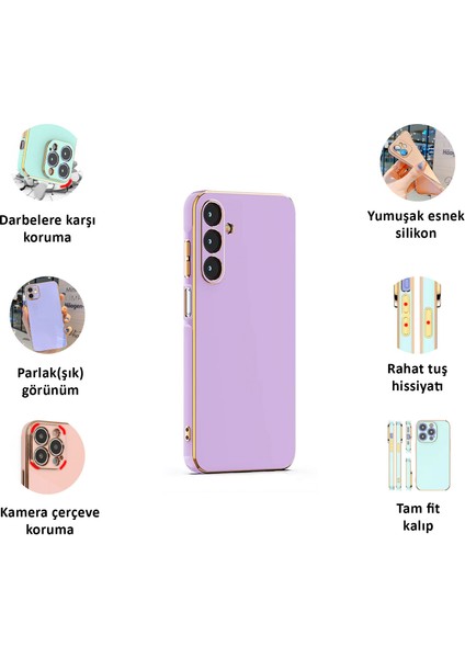 Samsung Galaxy A25 Kılıf Kenar Detaylı Yumuşak Parlak Silikon fiyatları