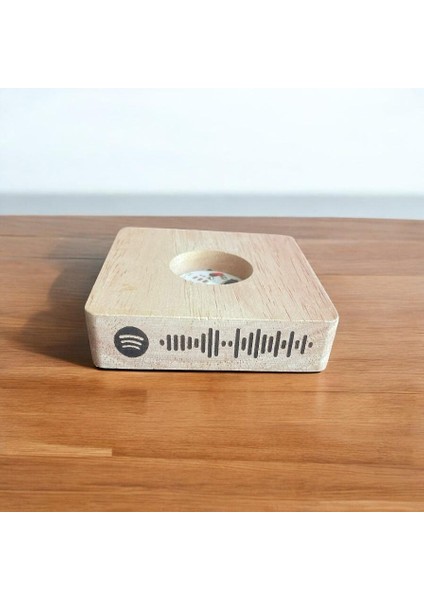 Kişiye Özel Spotify Barkodlu Büyük Boy Işıklı Ahşap Kaideli Satürn Cam Küre 8cm fırsatları