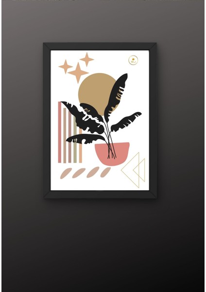 Ahşap Çerçeveli Boho Minimalist Geometrik Soyut Doğatemalı Modern Duvar Dekoru Poster Tablo fırsatları