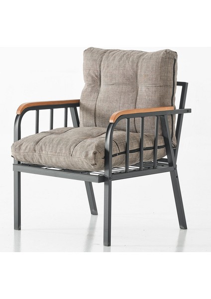 Zümrüt Bahçe Balkon Seti Tekli Sandalye - Kapuçino