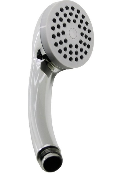 Küçük Sabit - Kademesiz Krom Gövde - Beyaz Zemin-Ant.gri Iğne Duş Başlık Poşetli Amb. (5131)