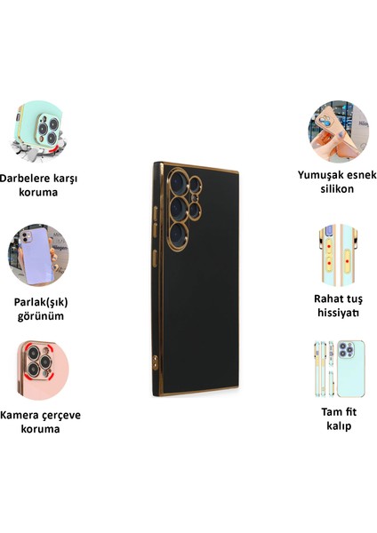 Samsung Galaxy S23 Ultra Kılıf Kenar Detaylı Yumuşak Parlak Silikon fiyatları