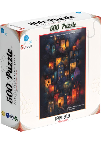 500 Parça Puzzle Renkli Evler