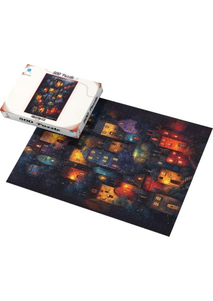 500 Parça Puzzle Renkli Evler