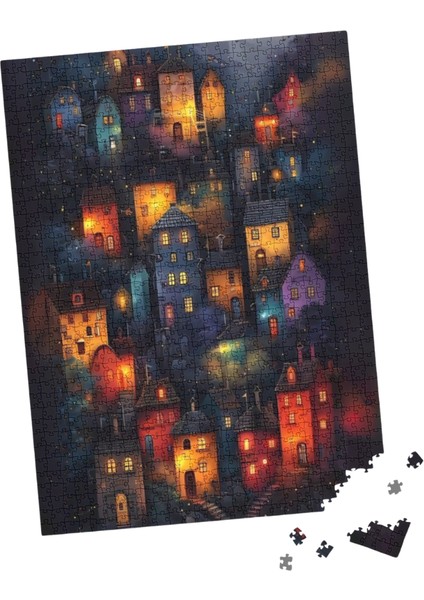 500 Parça Puzzle Renkli Evler
