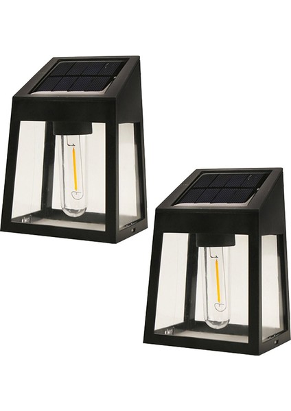 Pilli Solar Güneş Enerjili Gece Sensörlü Bahçe Aydınlatma Lambası (2 Li Paket) (5057)