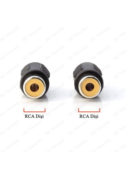 Rca Dişi-Dişi Av Video Ses Kablosu Birleştirme Adaptörü 2 Adet