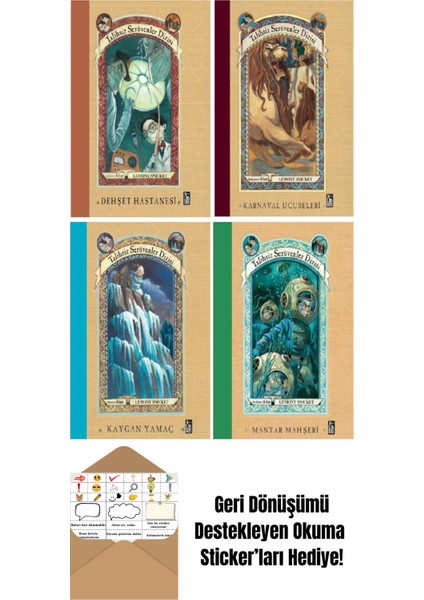 Talihsiz Serüvenler Dizisi 8-9-10-11. Kitap Set + Okuma Sticker'ları