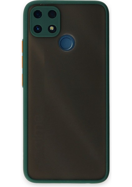 Realme C25S | Buzlu Şeffaf Silikon Mat Telefon Kılıfı – Darbeye Dayanıklı - Yeşil