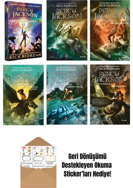 Percy Jackson ve Olimposlular 6 Kitap Set + Okuma Sticker'ları