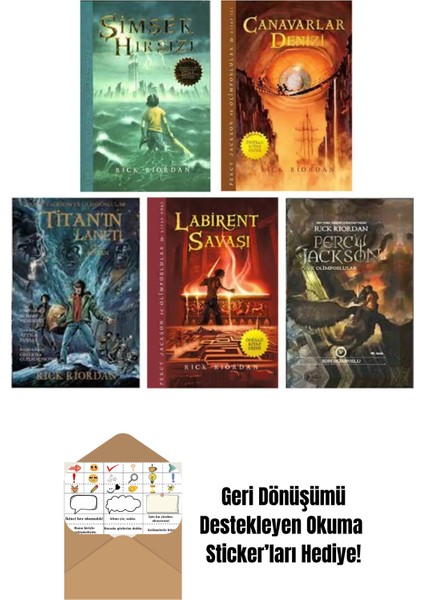 Percy Jackson ve Olimposlular 5 Kitap Set + Okuma Sticker'ları