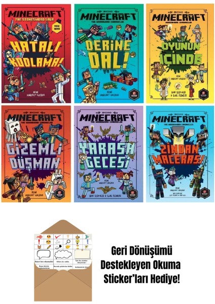 Minecraft 6 Kitap Set + Okuma Sticker'ları