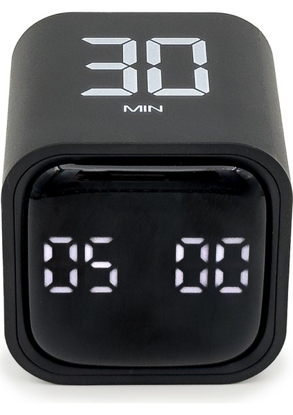 GT-1 Pomodoro Zamanlayıcı Küp | Flip Timer | Öğrenci Ders Çalışma Saati, Geri Sayım, Mutfak Kronometresi - Siyah