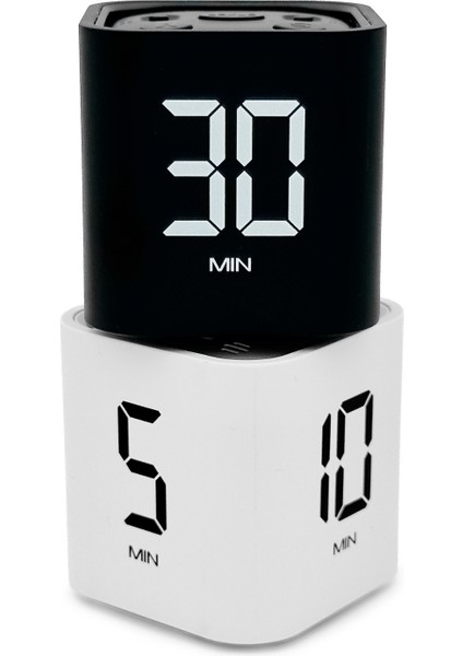 GT-1 Pomodoro Zamanlayıcı Küp | Flip Timer | Öğrenci Ders Çalışma Saati, Geri Sayım, Mutfak Kronometresi - Beyaz