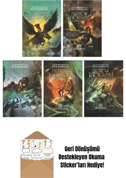 Percy Jackson ve Olimposlular Serisi 5 Kitap Set + Okuma Sticker'ları