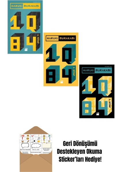 1Q84 - 3 Kitap Set Haruki Murakami + Okuma Sticker'ları