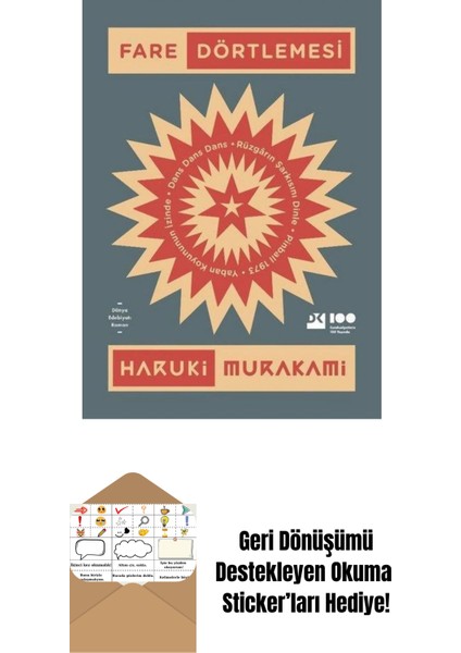 Fare Dörtlemesi Yeşil Kapak Haruki Murakami + Okuma Sticker'ları