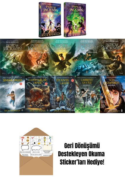 Percy Jackson Serisi 12 Kitap Set + Okuma Sticker'ları