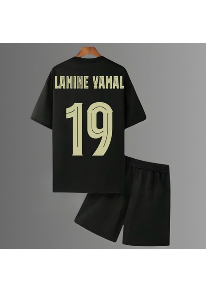 Lamine Yamal Forma Sırt Futbol Baskılı Unisex Kısa Kollu Tişört T-Shirt Şort Takımı