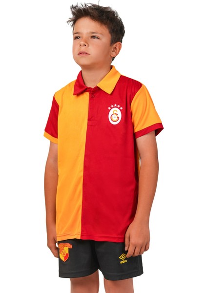 Lisanslı 5 Yıldız Polo Yaka Çocuk Forma T-Shirt Aslan Ahşap Kutulu modelleri