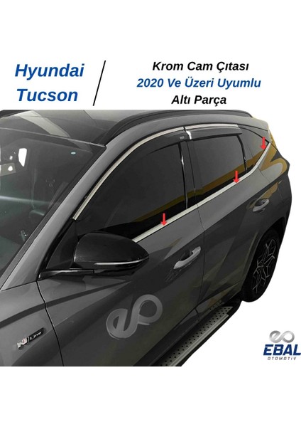 Hyundai Tucson Krom Cam Çıtası 6 Parça 2020 ve Üzeri P.çelik fiyatları