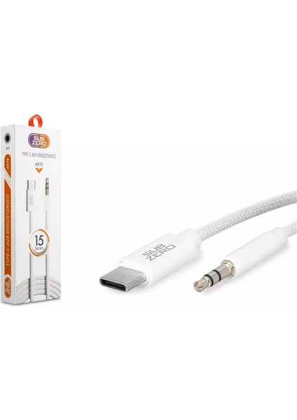 AX70 Type-C To 3.5 mm Hasır Aux Kablo