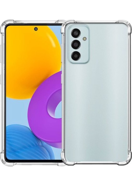 Samsung Galaxy M52 ile Uyumlu Kapak Kamera Korumalı Antişok Airbag Köşe Korumalı Silikon Şeffaf Kılıf