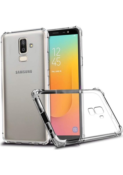 Samsung Galaxy J8 ile Uyumlu Kapak Köşe Korumalı Airbag Antishock Şeffaf Silikon Kılıf