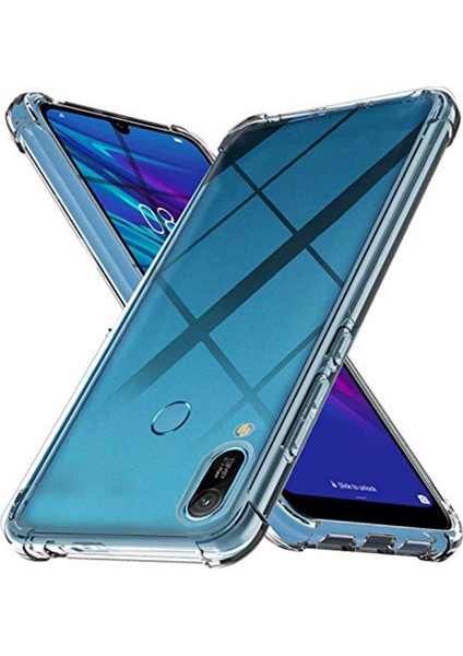 Huawei Y6 2019 ile Uyumlu Kapak Köşe Korumalı Airbag Antishock Şeffaf Silikon Kılıf