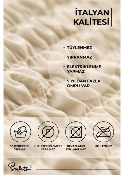 Lastikli Esnek ve Yıkanabilir Sağ Çıkıntılı Koltuk Örtüsü Çekyat Kanepe Kılıfı - Vanilya fiyatları