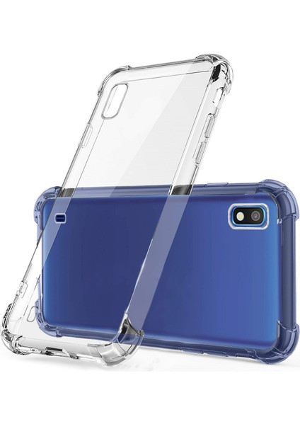 Samsung Galaxy A10 ile Uyumlu Kapak Köşe Korumalı Airbag Antishock Şeffaf Silikon Kılıf