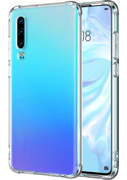 Huawei P30 ile Uyumlu Kapak Köşe Korumalı Airbag Antishock Şeffaf Silikon Kılıf