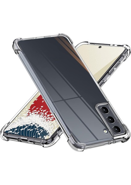 Samsung Galaxy S21 ile Uyumlu Kapak Kamera Korumalı Antişok Airbag Köşe Korumalı Silikon Şeffaf Kılıf
