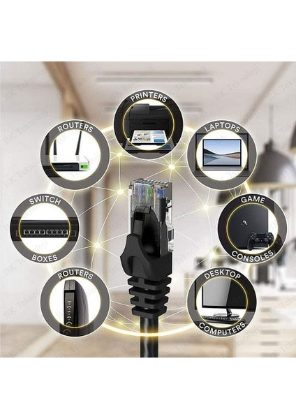 Yüksek Hızlı Fabrikasyon Cat6 Ethernet Internet Lan Ağ Network Patch Kablo Siyah - 1 Metre modelleri