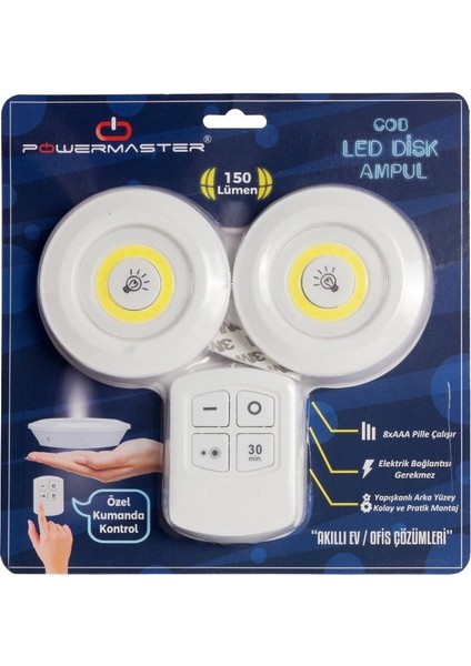 Beyaz 150 Lümen Cob LED Yuvarlak Çift Ampül Kumandalı (4172) fiyatları