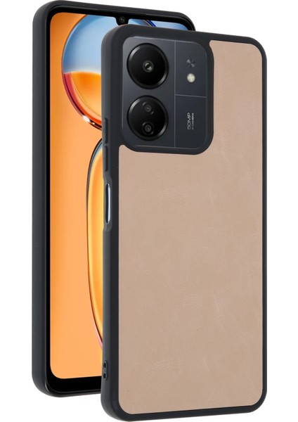 Xiaomi Redmi 13C Kılıf Aras Deri Kapak - Pudra Nrmsa