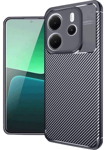 Xiaomi Redmi Note 14 4g Kılıf Auto Focus Karbon Kapak - Lacivert Nrmsa