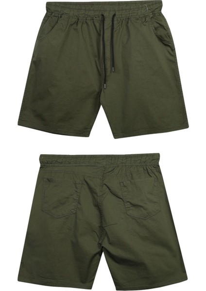 Likralı Büyük Beden 120 - 157 Kilo Arası Için Uygun Bedenli Erkek Bağcıklı Gabardin Şort